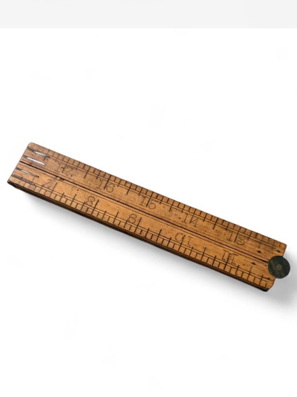 Vintage Antique Wooden Folding Ruler 2-Foot / 4-Section Pocket Carpenters Ruler